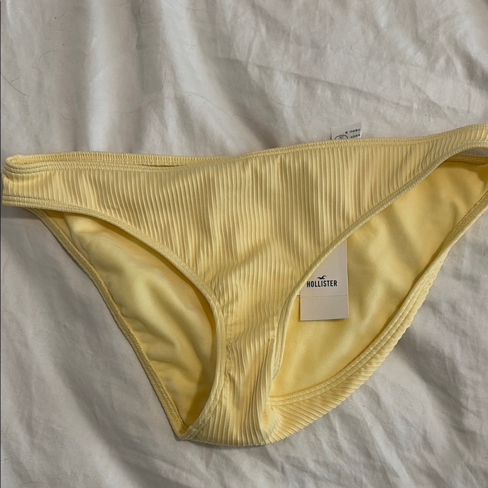 Hollister Yellow Bikini Bottoms with Ribbed Texture